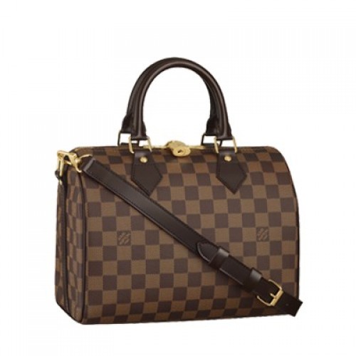 Louis Vuitton Damier Ebene Canvas Speedy 25 s popruhem přes rameno N41181