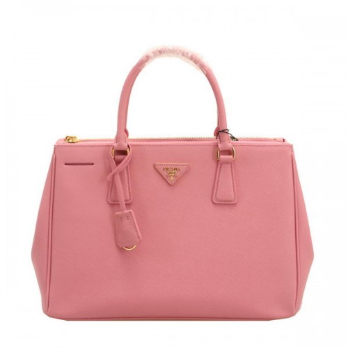 Prada BN2274 růžová saffiano kožená taška 33cm