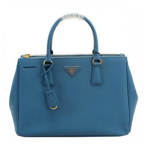 Prada BN2274 Saffiano kožená taška 33CM nebesky modrá