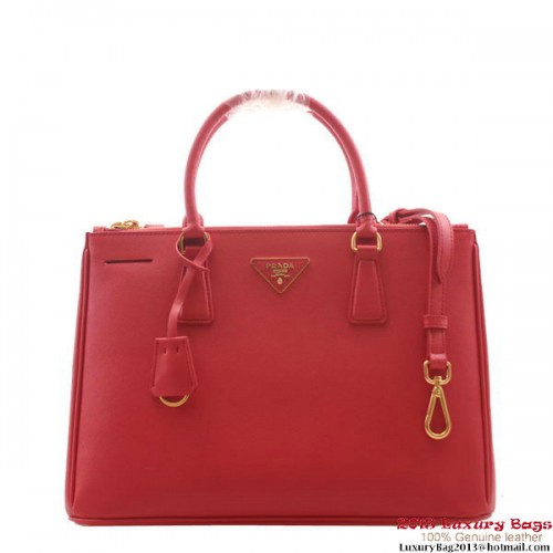 Kožená taška Prada BN2274 Saffiano Red Calfskin Tote