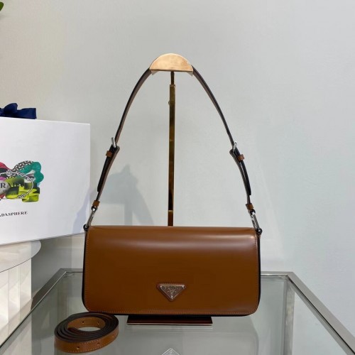 Prada kožená kabelka Femme 1BD323 hnědá