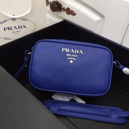 Prada telecí kožená kabelka přes rameno 1841 modrá