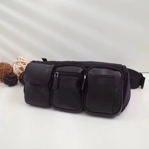 Prada kabelka na opasek z nylonu a kůže VA0258 černá