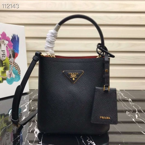 Prada Panier malá originální saffiano kabelka 1BA217 černá