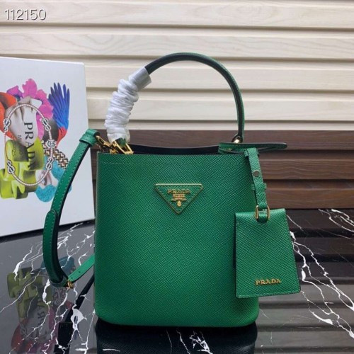 Prada Panier malá originální saffiano kabelka 1BA217 zelená