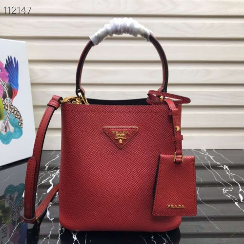 Prada Panier malá originální saffiano kabelka 1BA217 červená