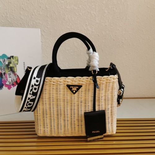 Prada Raffia taška tote 1BG835 hnědá