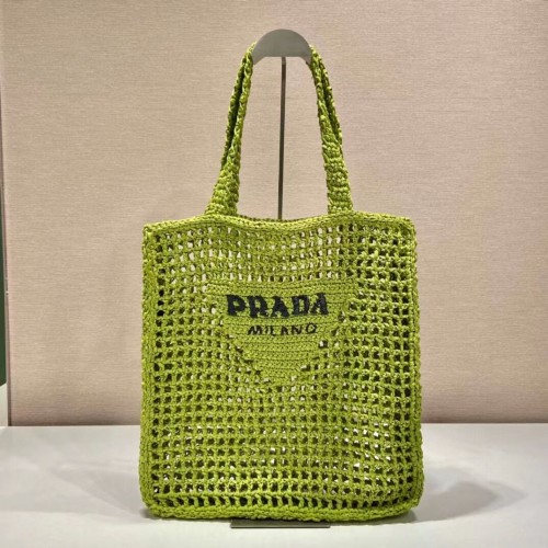 Prada Raffia taška tote 1CH393 zelená