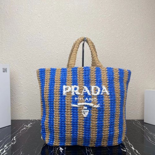 Prada Raffia taška 1NE229 modrá