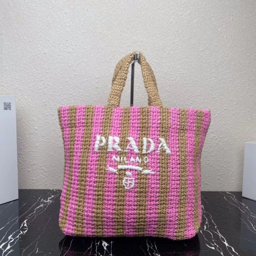 Prada Raffia taška tote 1NE229 růžová