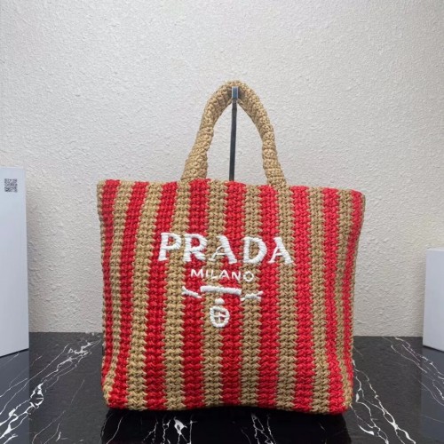 Prada Raffia taška tote 1NE229 červená
