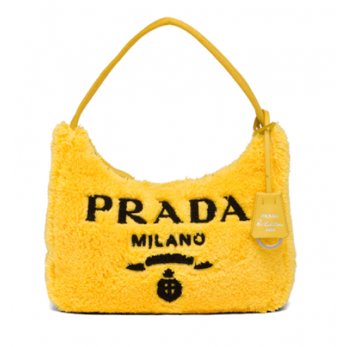 Prada Re-Edition 2000 froté mini kabelka 1NE515 žlutá