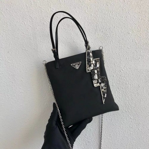 Prada Re-Edition nylonová taška Tote 1NE618 černá