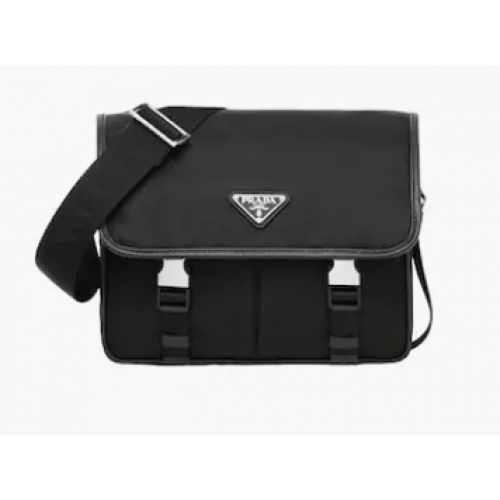 Prada kabelka přes rameno z re-nylonu a saffiano kůže 2VD769 černá