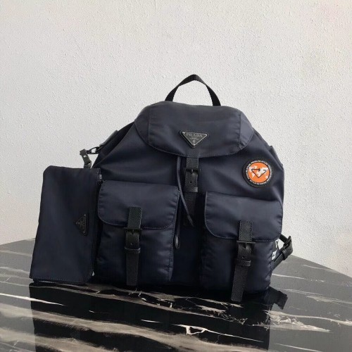 Batoh Prada Re-Nylon 1BZ811 černo-oranžový