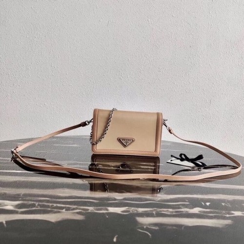 Kožená kabelka přes rameno Prada Saffiano 2BP019 Biscuits