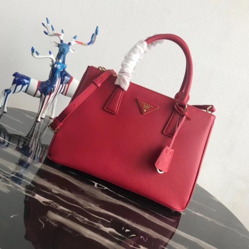 Prada Saffiano Original Leather Tote Bag 1BA1801 Červená
