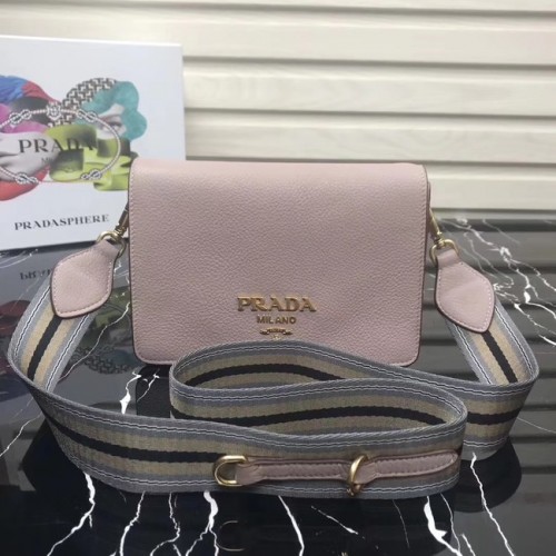 Prada telecí kožená kabelka přes rameno 1BD102 světle růžová