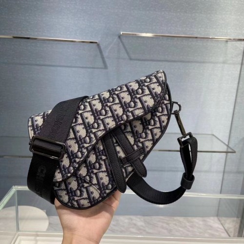 PLOCHÁ POUZDRA NA PÁSEK, modrá, Dior Oblique Jacquard, C2106