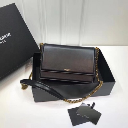 SAINT LAURENT Kožená taška přes rameno Bellechasse 513667 černá