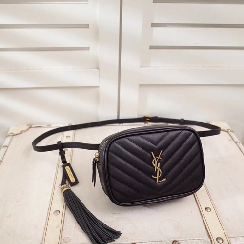 SAINT LAURENT Hovězí kožená kapsa 534817 černá