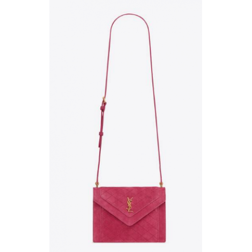 MINI SATCHEL SAINT LAURENT GABY Z SEMIŠE 685574 MAGENTA RŮŽOVÁ