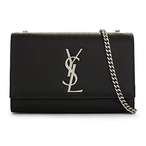 Kožená kabelka přes rameno SAINT LAURENT Kate Monogram 87613 černá