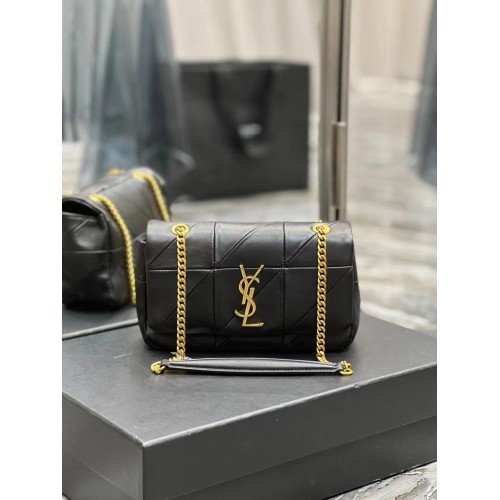 Kabelka Saint Laurent Le 57 Hobo z prošívané jehněčí kůže 651820 černá