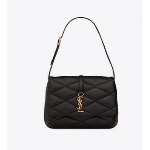 SAINT LAURENT LE 57 HOBO KABELKA Z PROŠÍVANÉ JEHNĚČÍ KŮŽE 698567 černá