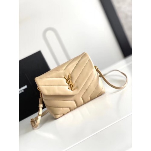 MALÉ HODINKY SAINT LAURENT LOULOU Z KŮŽE A MATELASSE 467072 S KOVOVÝM KOVEM V BARVĚ SLONOVINÉ KOVINKY, PŘÍRODNÍ A BRONZOVÁ