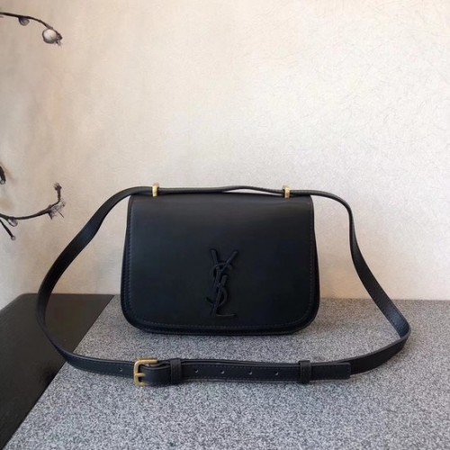 Kožená crossbody kabelka SAINT LAURENT Monogram 512853 černá