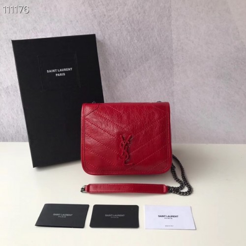 Kožená kabelka přes rameno SAINT LAURENT Niki Mini 03743 červená