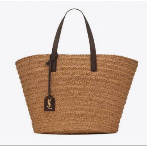 Střední kabelka Saint Laurent Panier v rafiové barvě 693242 slonovinová