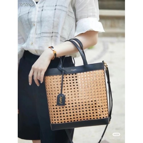 SAINT LAURENT Tkaná taška 655161 černá