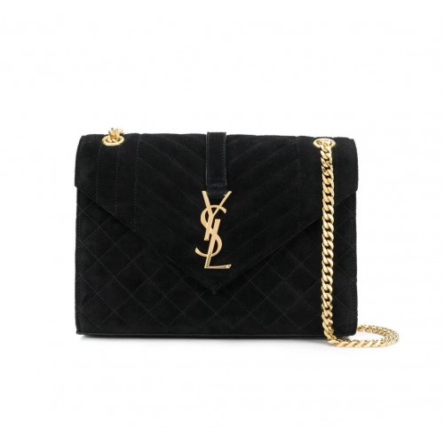 SAINT LAURENTNIKI STŘEDNÍ KOŠÍKY Z SEMIŠE A HLADKÉ KŮŽE 498894 černé