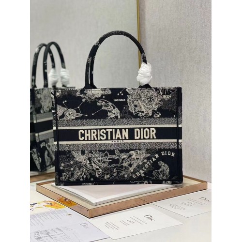 MALÁ TAŠKA DIOR BOOK TOTE s výšivkou C1287-32 černá