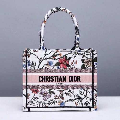 Malá DIOR BOOK TOTE Vícebarevná výšivka Mille Fleurs M1297ZW