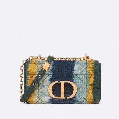 MALÁ TAŠKA DIOR CARO z vyšívaného denimu M9241 modrá