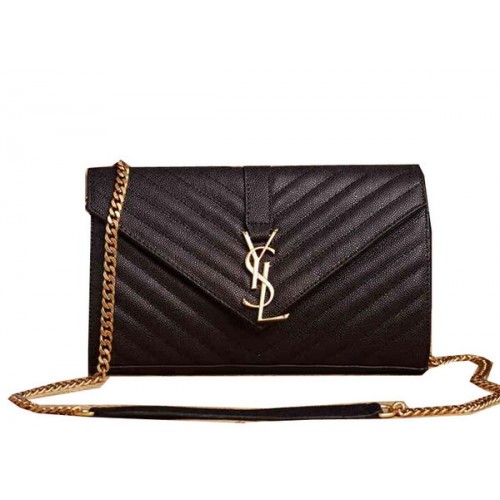 Klasická kabelka Saint Laurent s monogramovým vzorem a klopou Cannage Y5482 černá