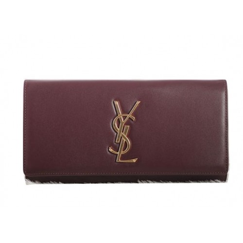 Saint Laurent Klasická monogramovaná psaníčka Original Leather Y5486 Burgundy