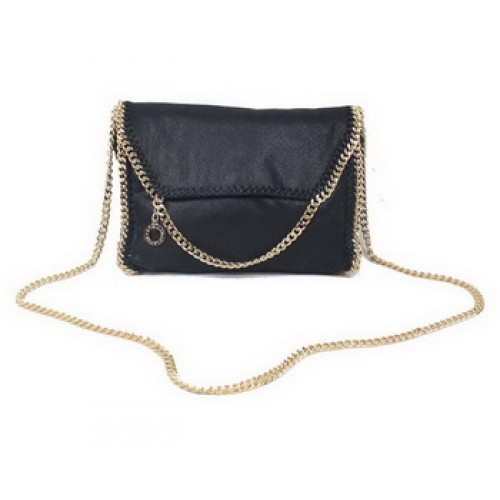 Stella McCartney Falabella černá PVC kabelka přes rameno 875 zlatá
