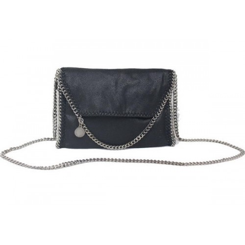 Stella McCartney Falabella černá PVC kabelka přes rameno 875 stříbrná