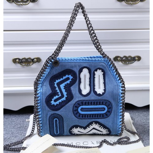 Džínová kabelka Stella McCartney Falabella SMC8863 modrá