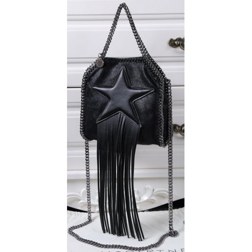 Stella McCartney Falabella Fringed Star Mini Tote Bag SM8855 Černá