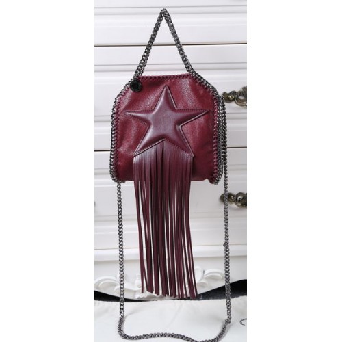 Stella McCartney Falabella Fringed Star Mini Tote Bag SM8855 vínová