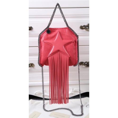 Stella McCartney Falabella Fringe Star Mini Tote Bag SM8855 světle červená