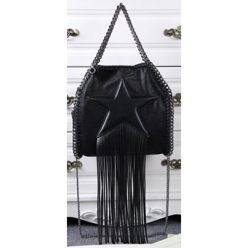 Stella McCartney Falabella Fringed Star Mini Tote Bag SM8865 Černá