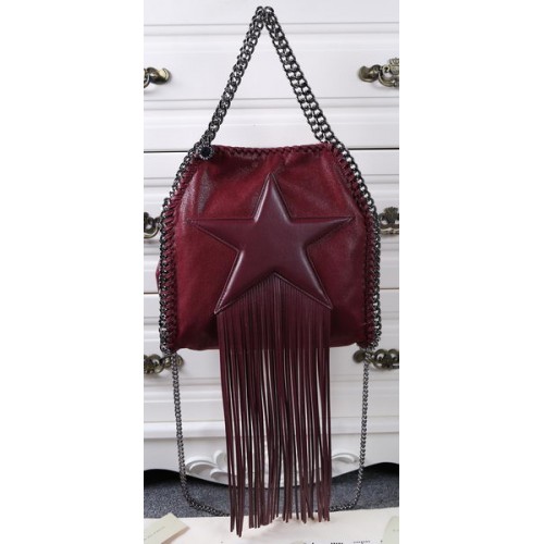 Stella McCartney Falabella Fringed Star Mini Tote Bag SM8865 vínová