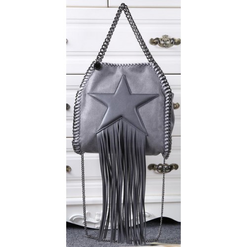 Stella McCartney Falabella Fringed Star Mini Tote Bag SM8865 tmavě šedá