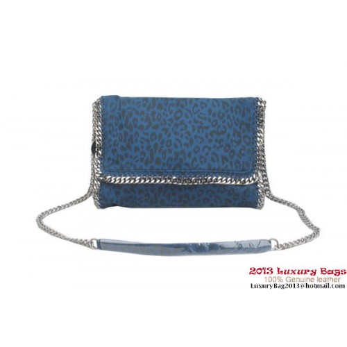 Kabelka přes rameno Stella McCartney Falabella s leopardím vzorem z PVC 822 modrá